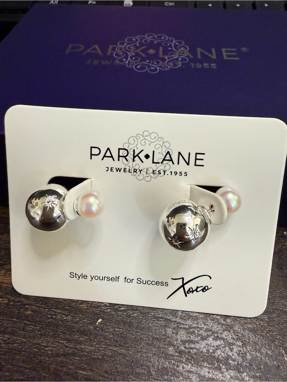 Park Lane Silver & Pearl Floral Earrings